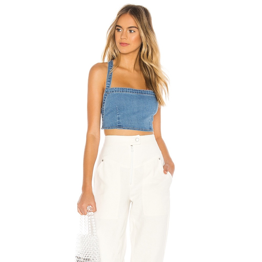 Superdown Leia denim crop top S - Picture 15 of 16